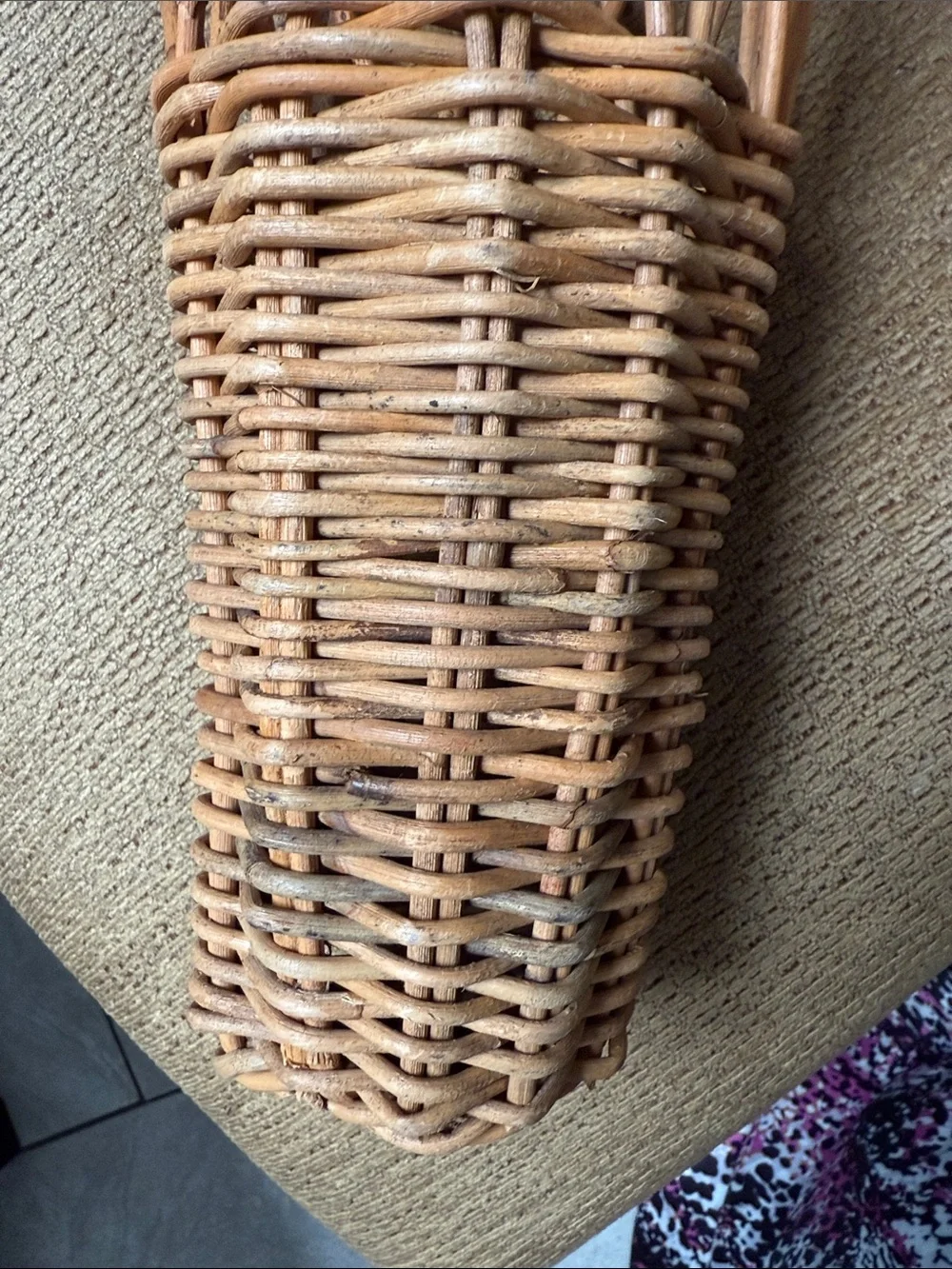 Woven Natural Rattan Wall Pocket - Brown